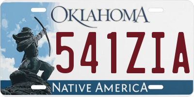OK license plate 541ZIA