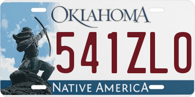 OK license plate 541ZLO