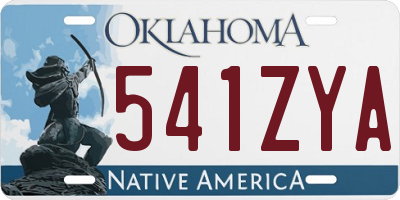 OK license plate 541ZYA
