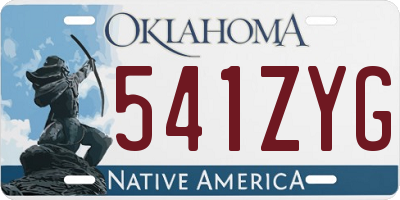 OK license plate 541ZYG