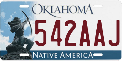 OK license plate 542AAJ