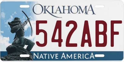 OK license plate 542ABF