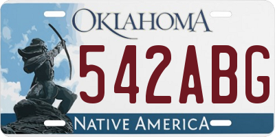 OK license plate 542ABG