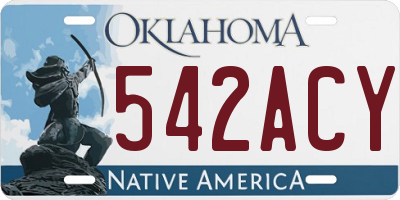 OK license plate 542ACY