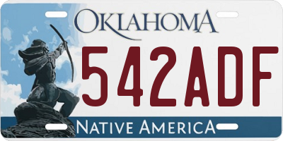 OK license plate 542ADF