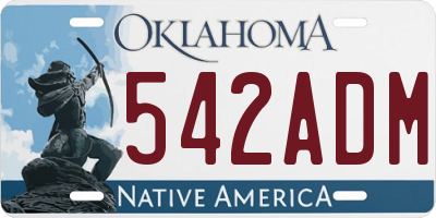 OK license plate 542ADM