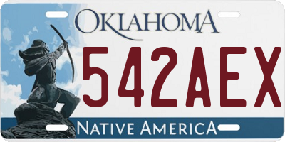OK license plate 542AEX