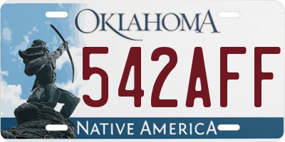OK license plate 542AFF