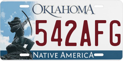 OK license plate 542AFG