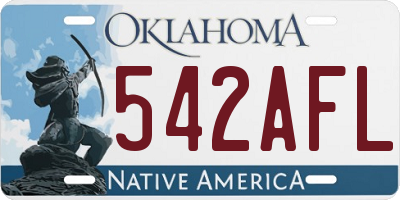 OK license plate 542AFL