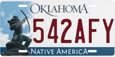 OK license plate 542AFY