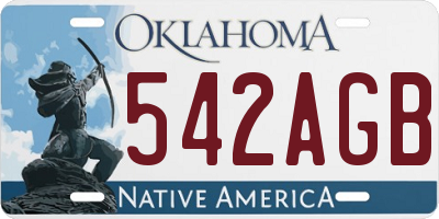 OK license plate 542AGB
