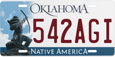 OK license plate 542AGI