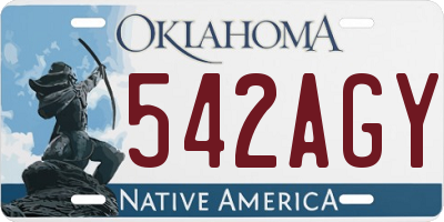 OK license plate 542AGY