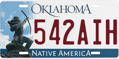 OK license plate 542AIH