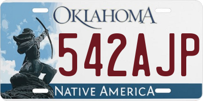 OK license plate 542AJP
