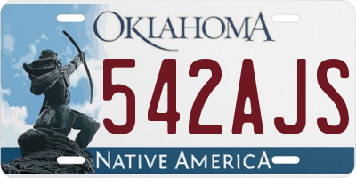 OK license plate 542AJS