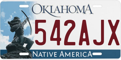 OK license plate 542AJX