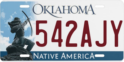 OK license plate 542AJY