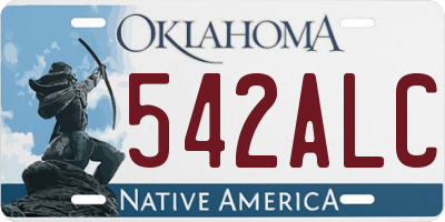 OK license plate 542ALC