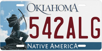 OK license plate 542ALG