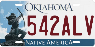 OK license plate 542ALV
