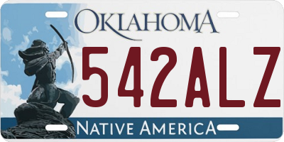 OK license plate 542ALZ