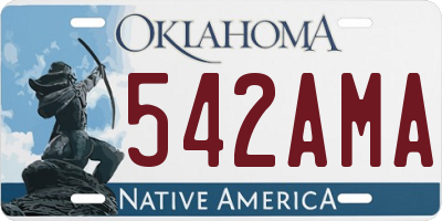OK license plate 542AMA