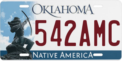 OK license plate 542AMC