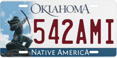 OK license plate 542AMI