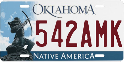 OK license plate 542AMK