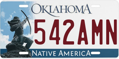 OK license plate 542AMN