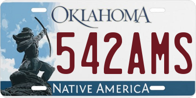 OK license plate 542AMS