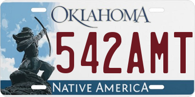 OK license plate 542AMT