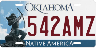OK license plate 542AMZ