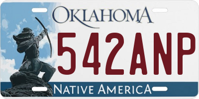 OK license plate 542ANP