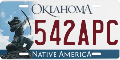 OK license plate 542APC