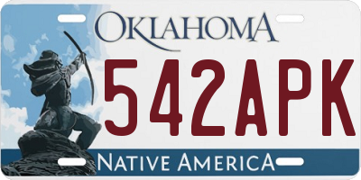 OK license plate 542APK
