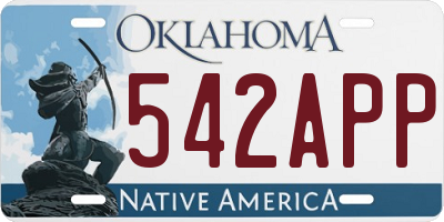 OK license plate 542APP