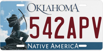 OK license plate 542APV