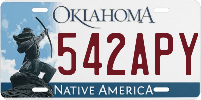 OK license plate 542APY