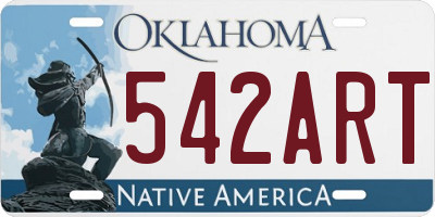 OK license plate 542ART