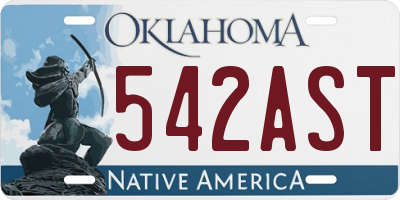 OK license plate 542AST
