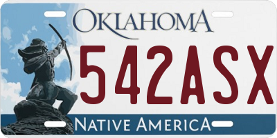 OK license plate 542ASX
