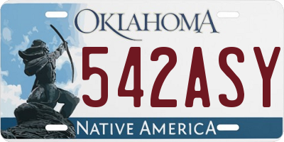OK license plate 542ASY