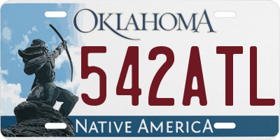 OK license plate 542ATL