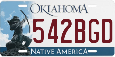 OK license plate 542BGD
