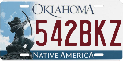 OK license plate 542BKZ