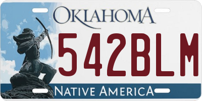 OK license plate 542BLM