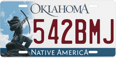OK license plate 542BMJ
